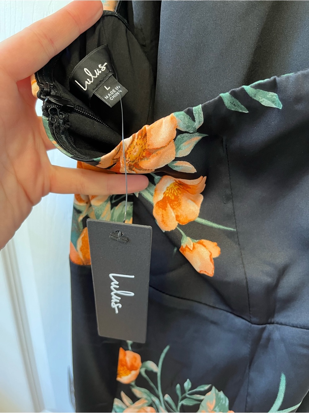 Lulus Passionately Chic Black Floral Satin Halter Dress - Picture 5 of 5